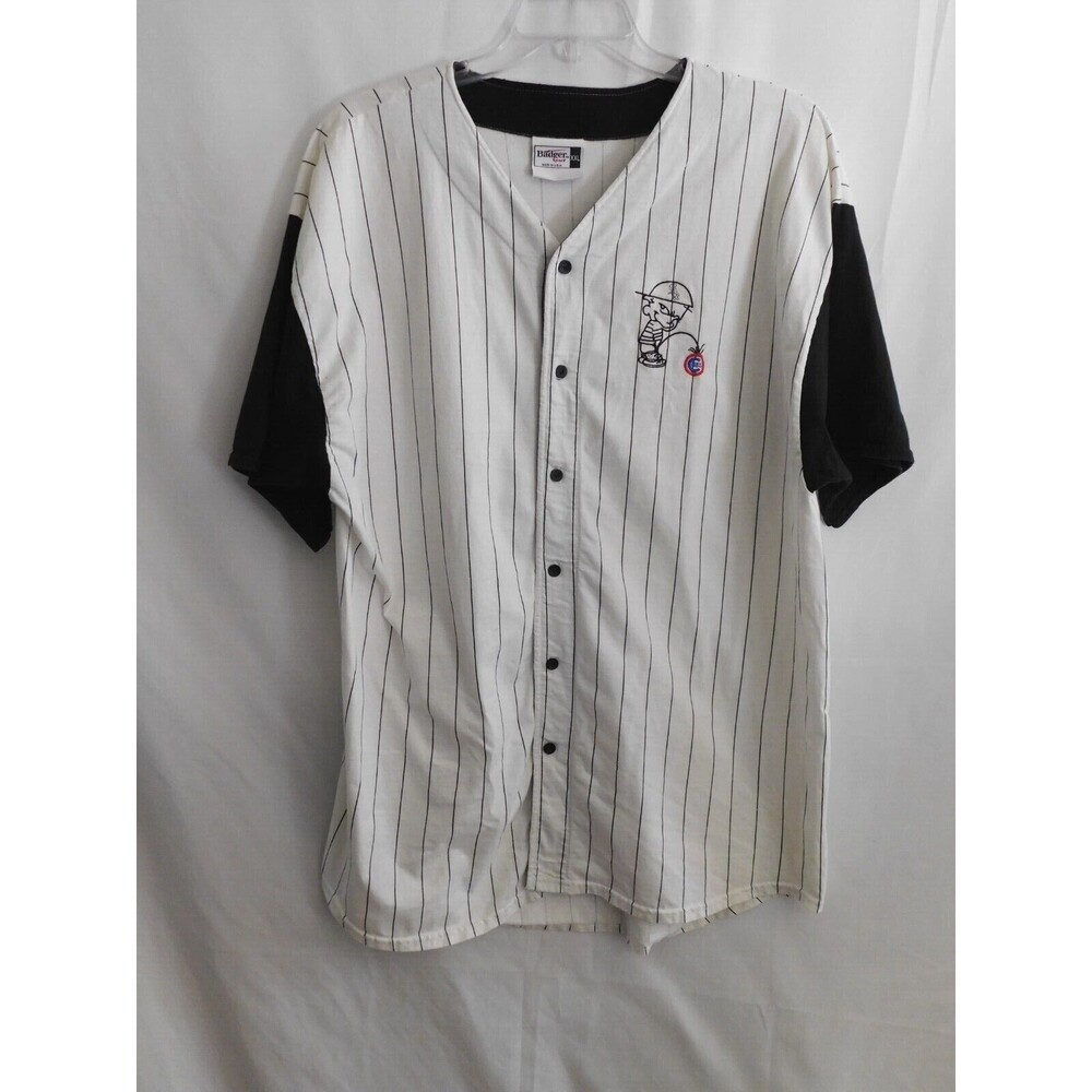Badger Sport Vintage White Sox 100% Cotton Button Up Jersey Shirt Size XXL